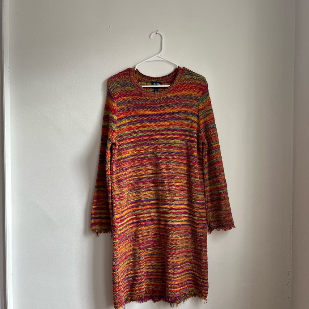 100% cotton colorful knit dress